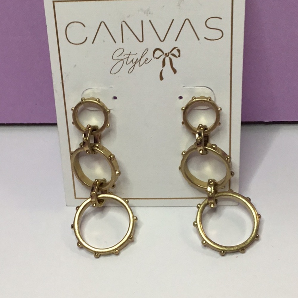 5  circle dangling earrings